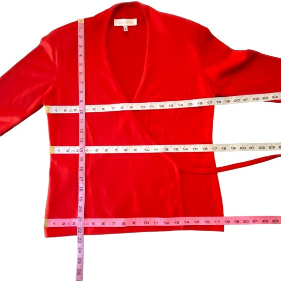 Escada Beautiful Red Wrap Sweater Cardigan Top - Picture 10 of 11